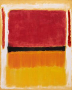 Untitled (Violet, Black, Orange, Yellow on White and Red), 1949